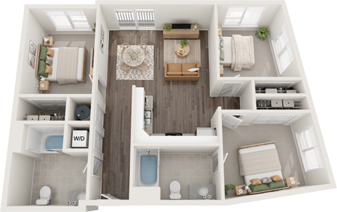 Fairland 3 Bed 2 Bath Floor Plan at South 16 At The Bridges, Virginia, 24016